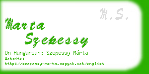 marta szepessy business card
