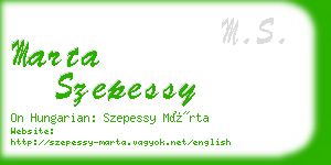 marta szepessy business card